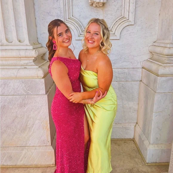 Dresses | Pink Sparkly One Shoulder Dress | Poshmark